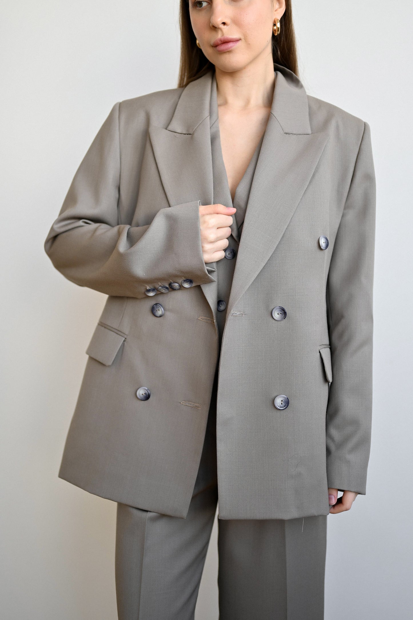 Jacket with accent shoulder