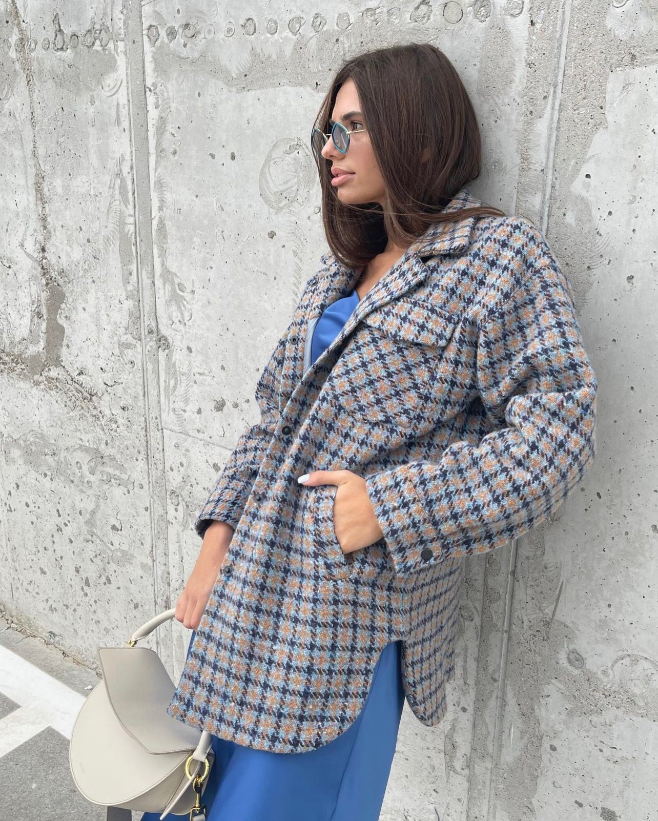 Coat shirt with patch pockets