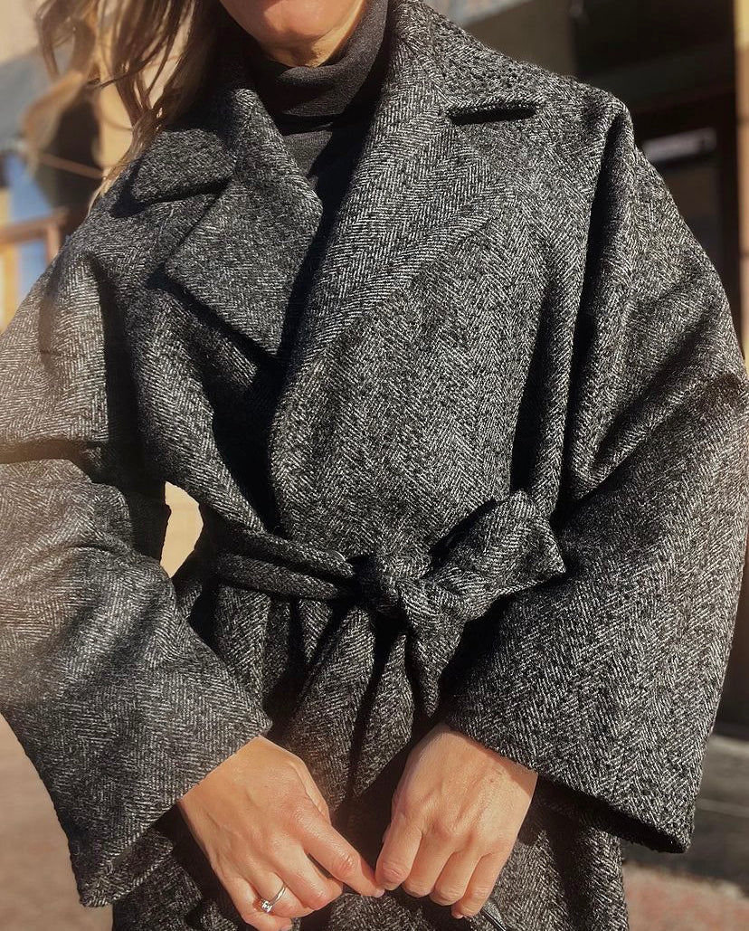 Oversized italian wool coat